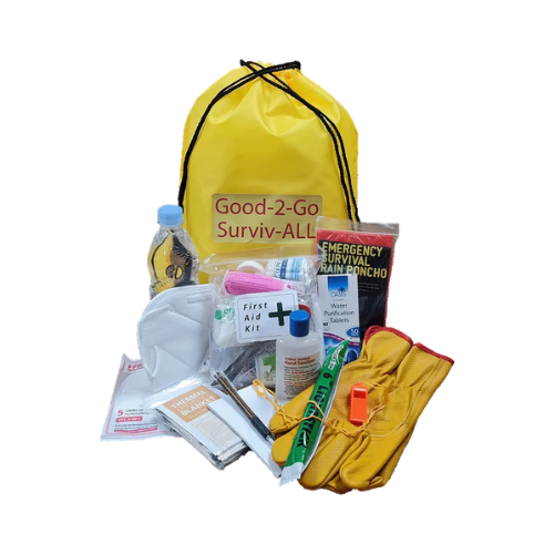 Civil Defence Kit in Emergency Grab and Go Drawstring Bag | Starter NZ Survival Kit